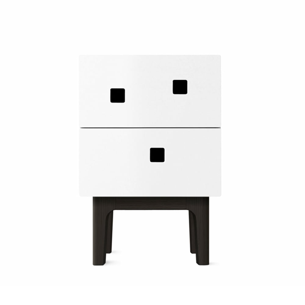 Zweed Peep S1 bedside table White, black lacquer | Scandinavian Design | Bedside tables | White