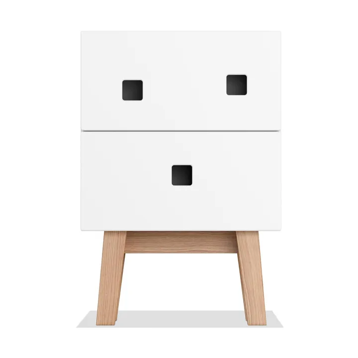 Peep S1 bedside table - White, retro, oak stand - Zweed