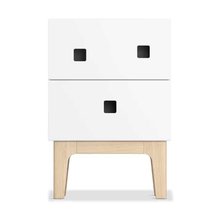 Peep S1 bedside table - White, white pigmented oak - Zweed