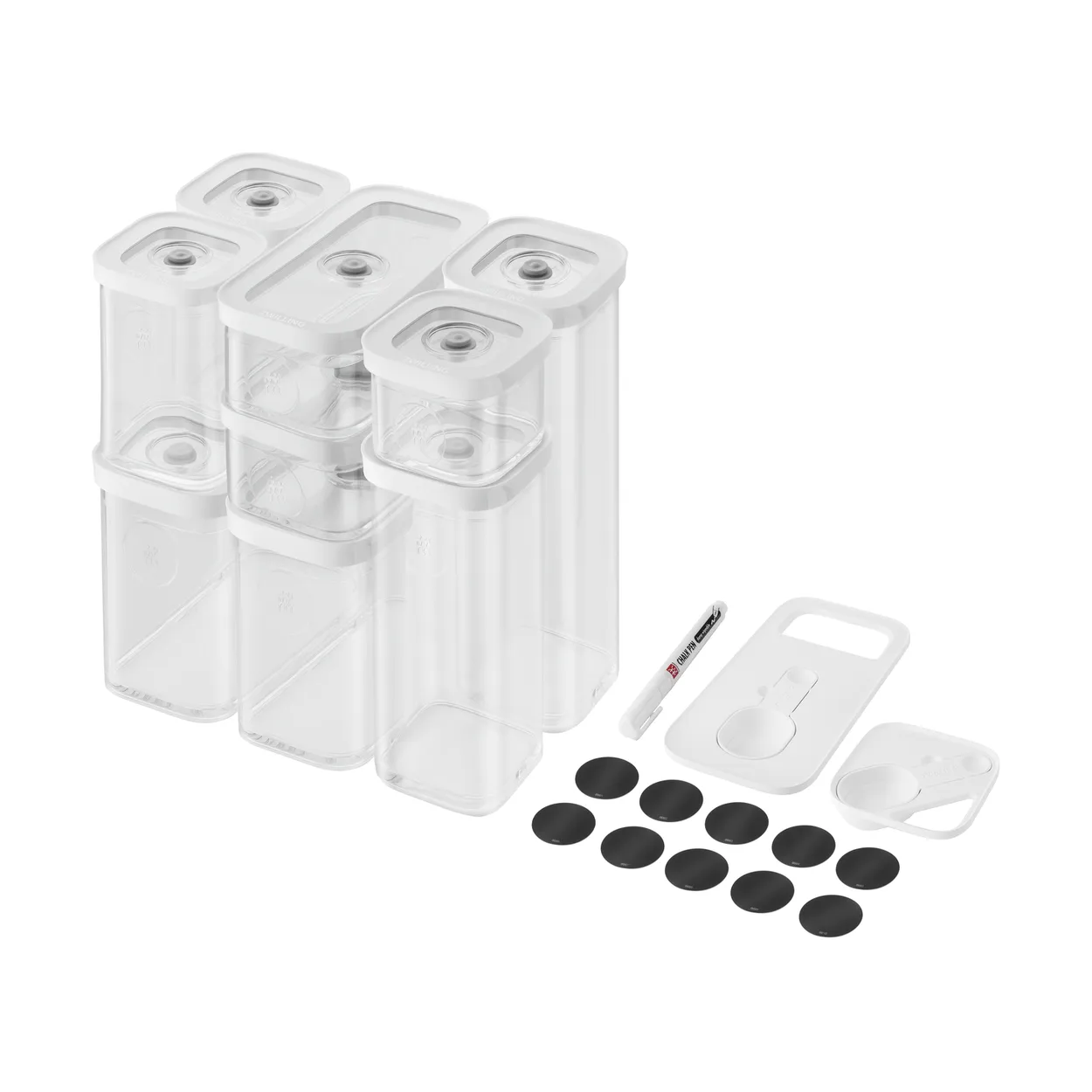 Zwilling CUBE storage set S/M12 12-piece | Scandinavian Design | Storage jars | Transparent