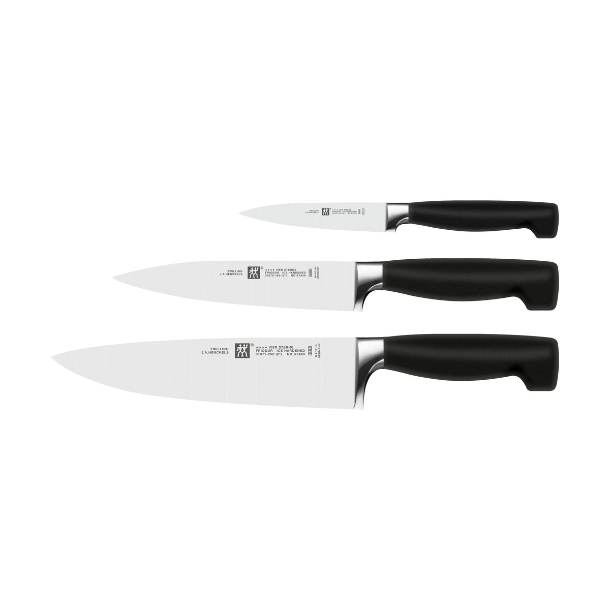 Zwilling Zwilling Four star knife set 3 pieces Black-stainless steel