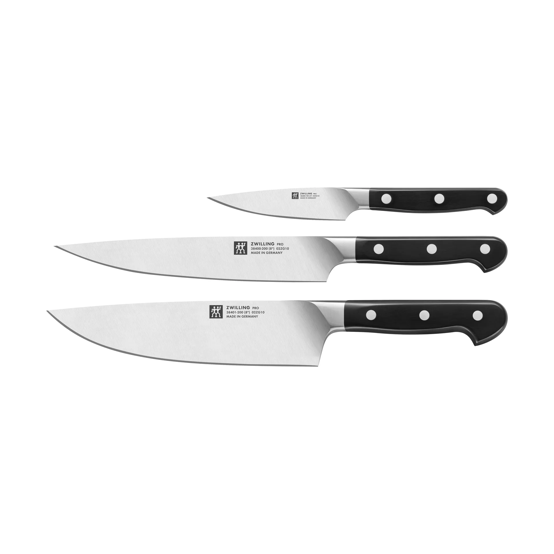Zwilling Pro knife set 3 pieces, Black-stainless steel Zwilling