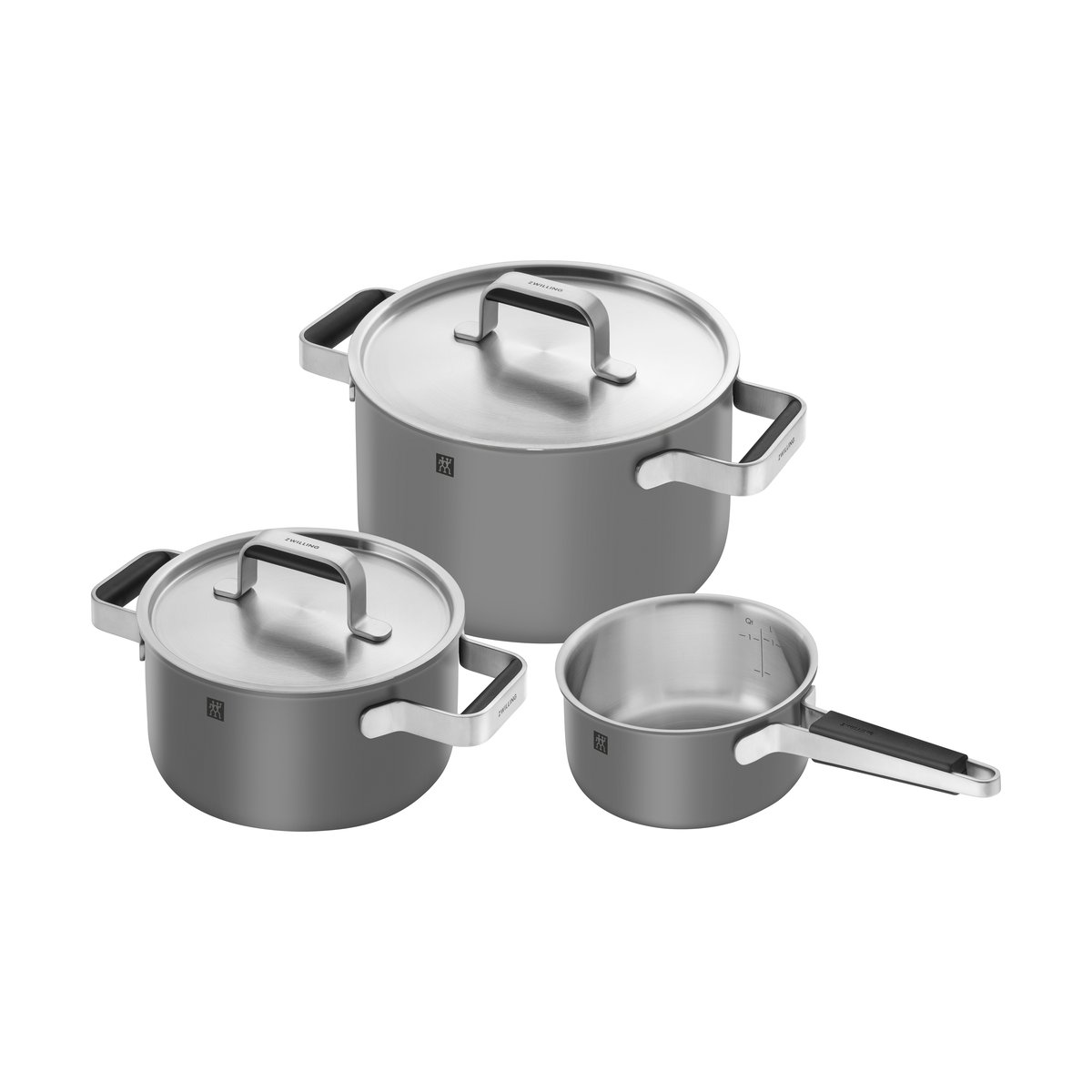 Zwilling Pure saucepan set 5 pieces Grey | Scandinavian Design | Saucepan sets | Grey