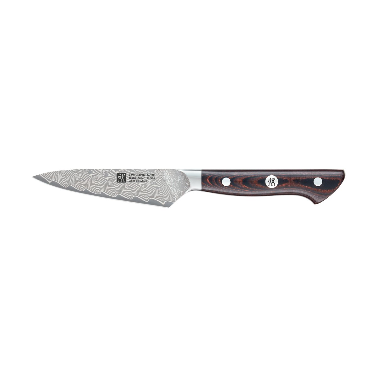 Zwilling Tanrei paring knife 10 cm Damascus-black | Scandinavian Design | Paring knives | Silver-coloured