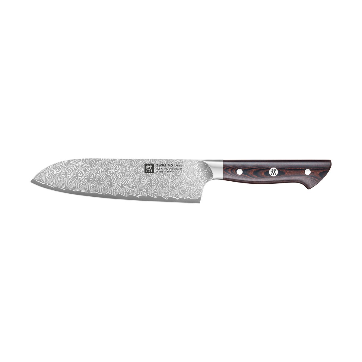 Zwilling Tanrei santoku knife 18 cm Damascus-black | Scandinavian Design | Santoku knives | Silver-coloured