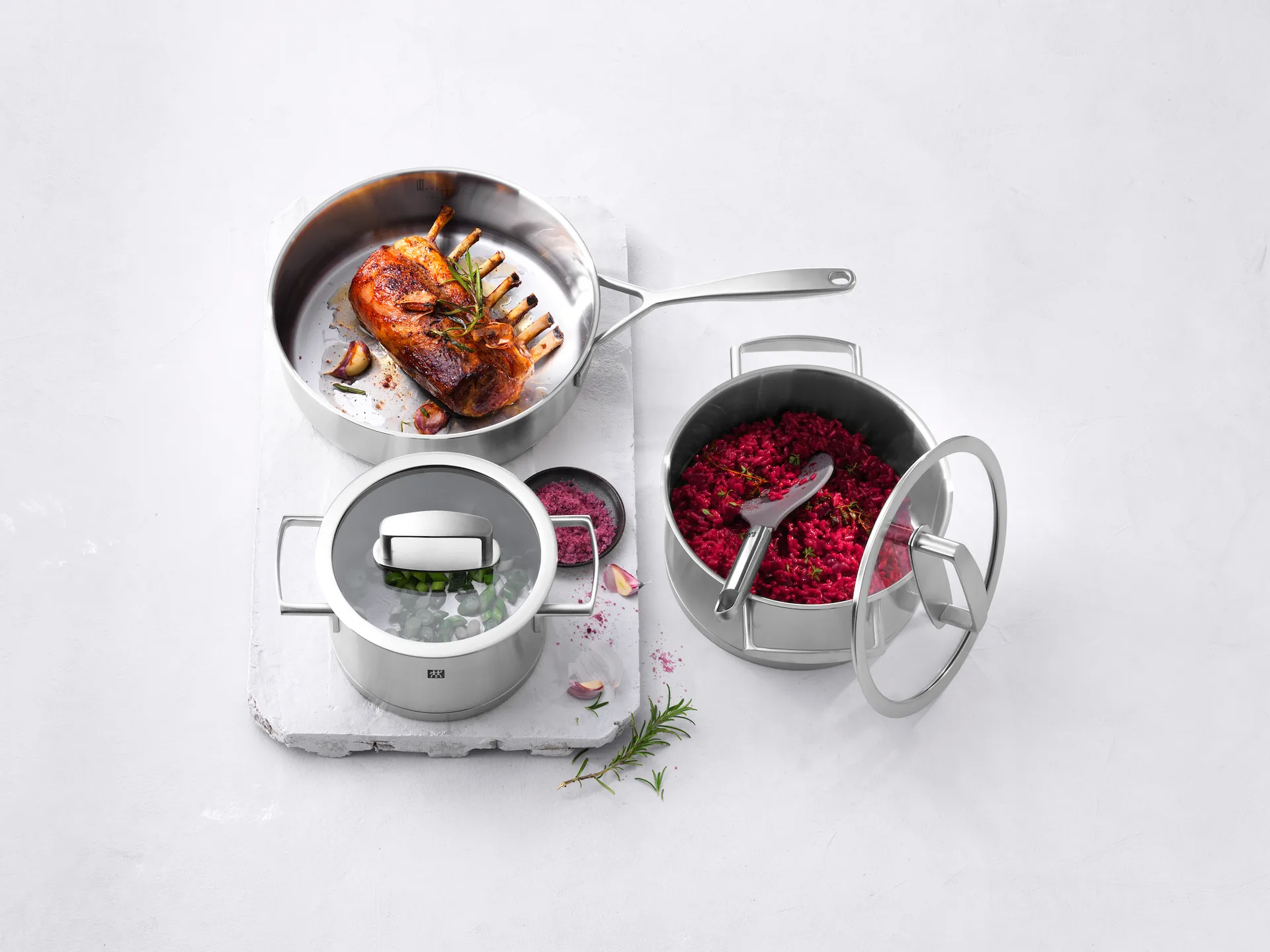 Zwilling Vitality saucepan set 3 pieces, Stainless steel-clear Zwilling