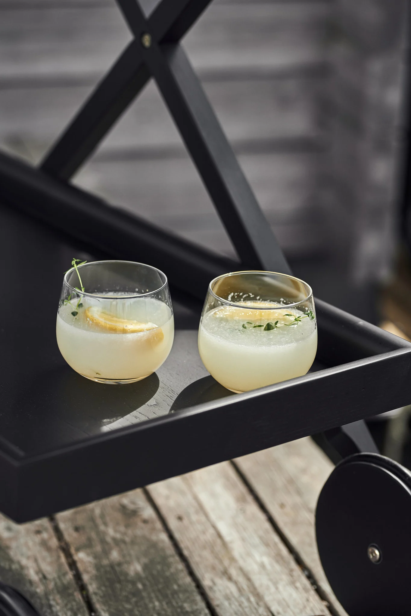 The best way to serve your non-alcoholic margarita is on the Exit serving trolley from Design House Stockholm.