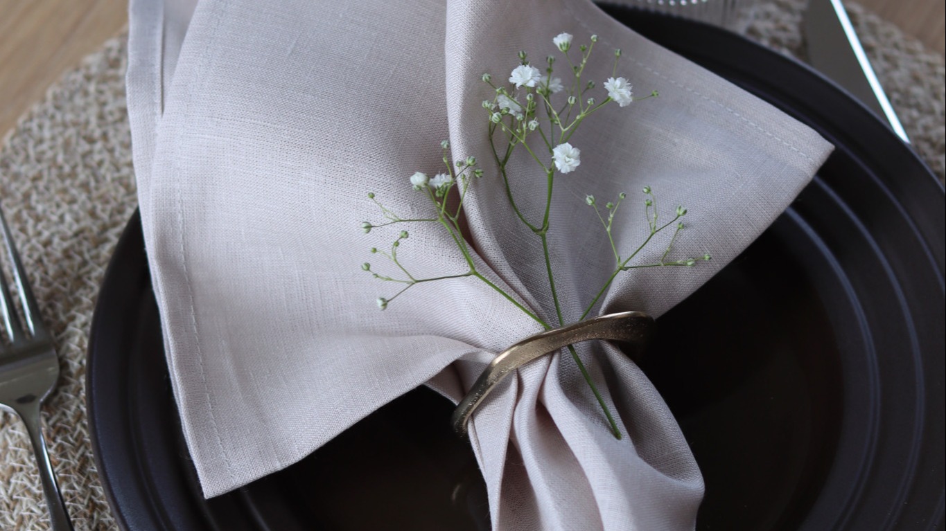 Sand Beige Linen Cloth Napkins for Weddings, Dinners