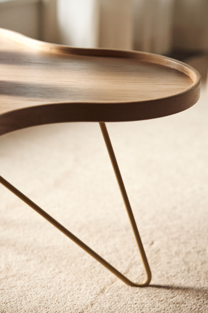 A close-up of the Flower table from the Swedish furniture company Swedese.