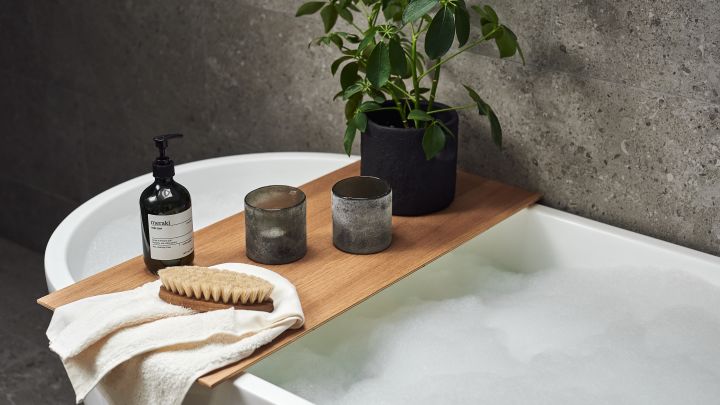 Spa decor ideas for relaxing moments in your bathroom, include lots of candles like these from Tell Me More and scented soaps and lotions from Meraki to really help you relax.