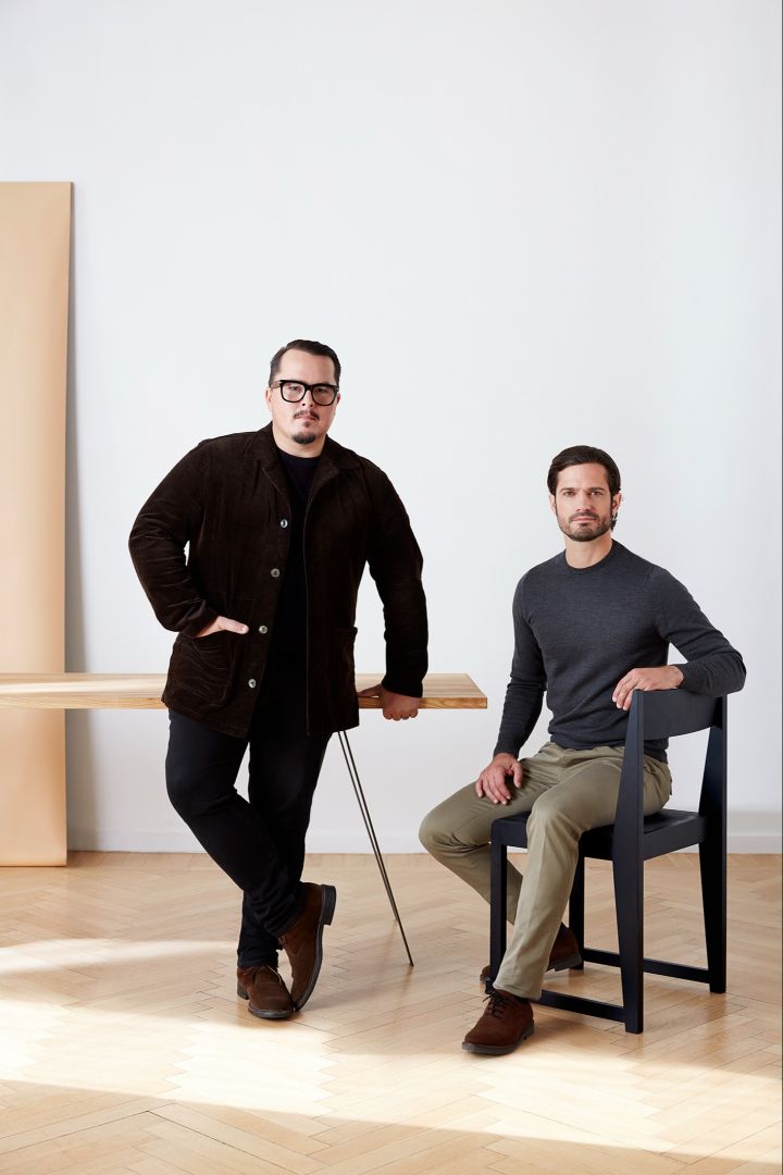 The designers behind the NJRD collections - Oscar Kylberg and Swedish Prince Carl Philip Bernadotte.