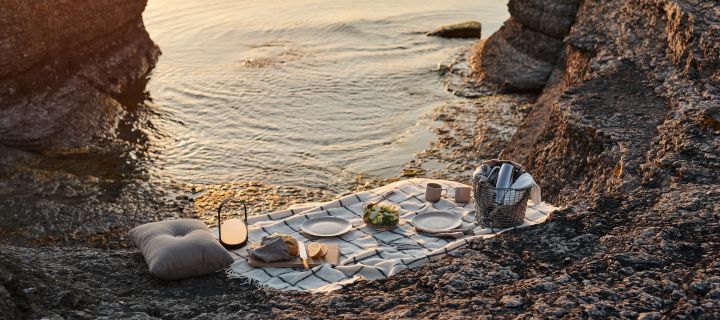 The cordless table lamp, Carrie from Menu is the perfect accompaniment to an atmospheric picnic on the beach.