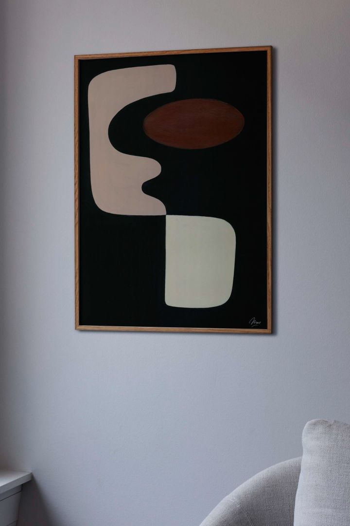 17 stylish Scandinavian wall posters to give your walls an update - here you see the abstract Faces 02 poster from Paper Collective in several different colours.
