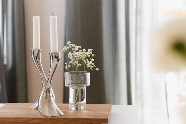 Georg Jensen Cobra candle holders. 