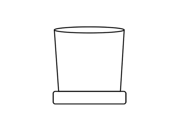 Empty glass with a thick base.