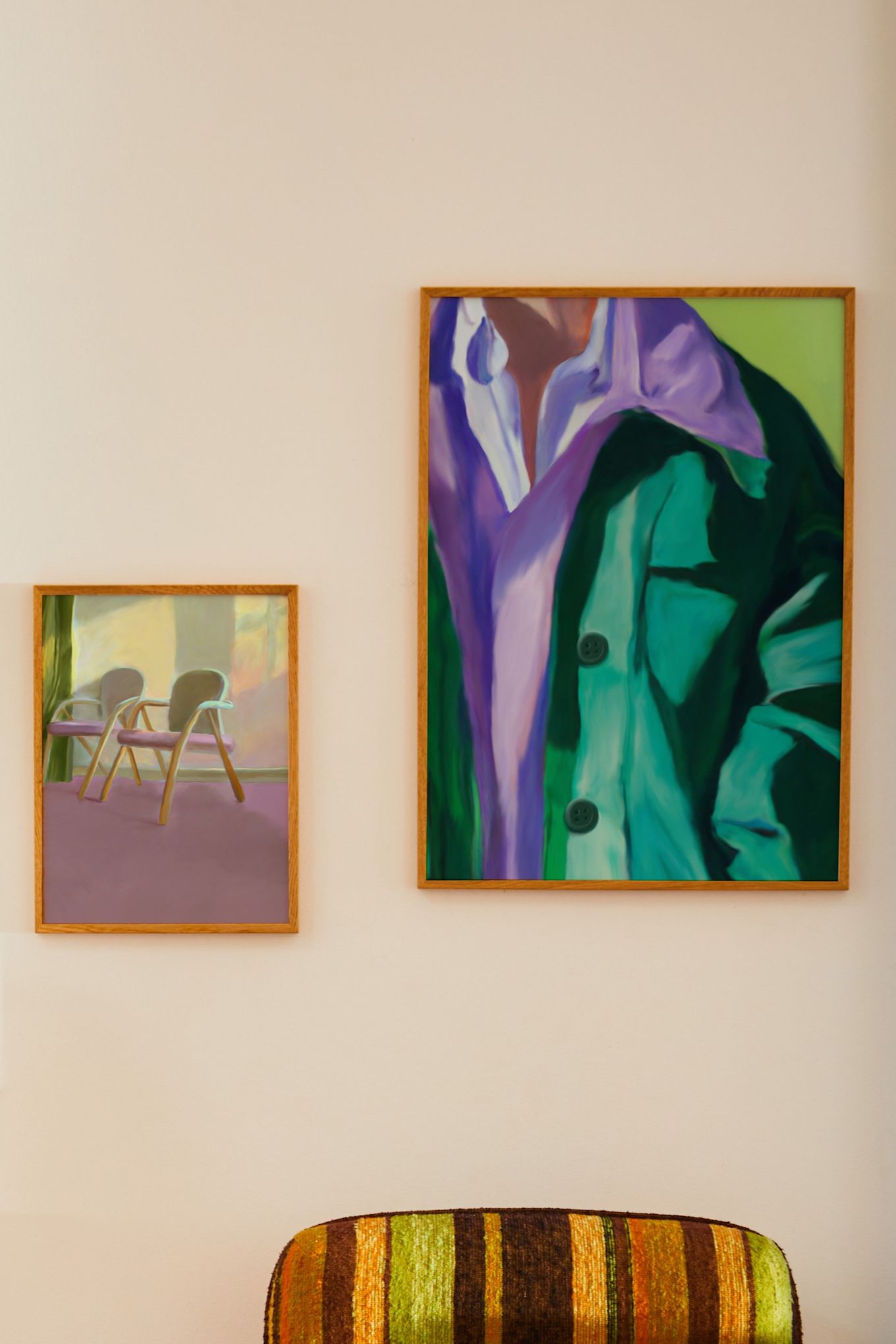 Brighten your home with paper collective posters with retro motifs in colorful purple and green tones.