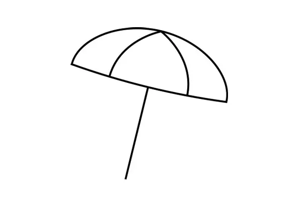 Outline drawing of a beach umbrella.