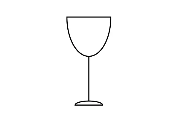 Outline of an empty wine glass