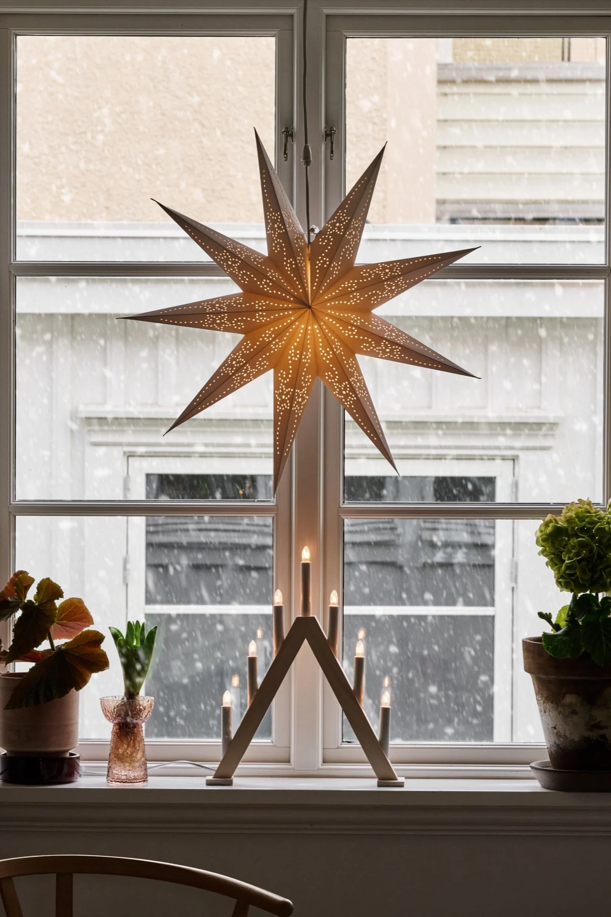 Christmas decorations for 2024 are striped and spotted like the Christmas star Bare from Scandi Living. 