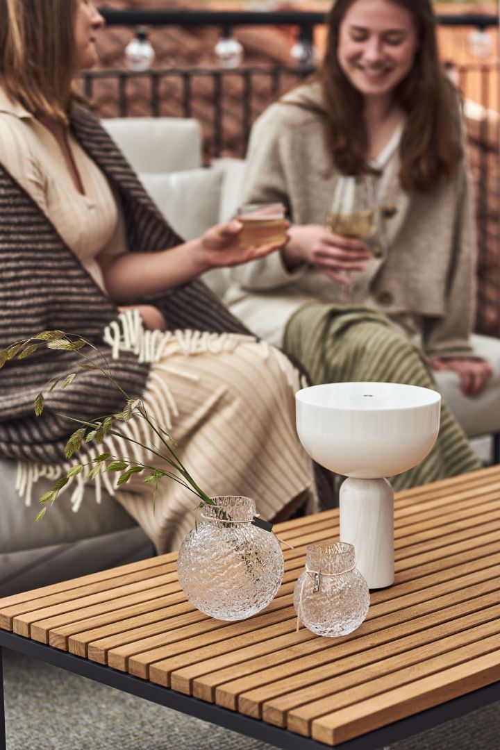 Decorate your balcony with lovely tea light holders than can also be used as vases such as these from Ernst. 