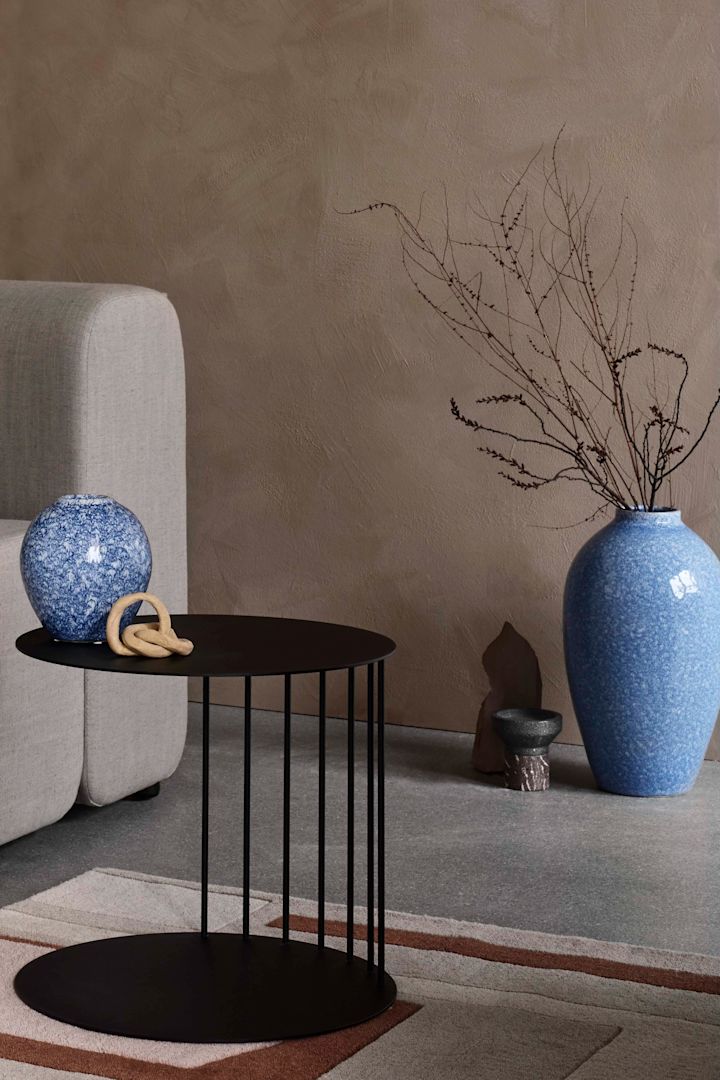 Mediterranean decor is all about pops of blue against a neutral base like the Broste Copenhagen vases.  