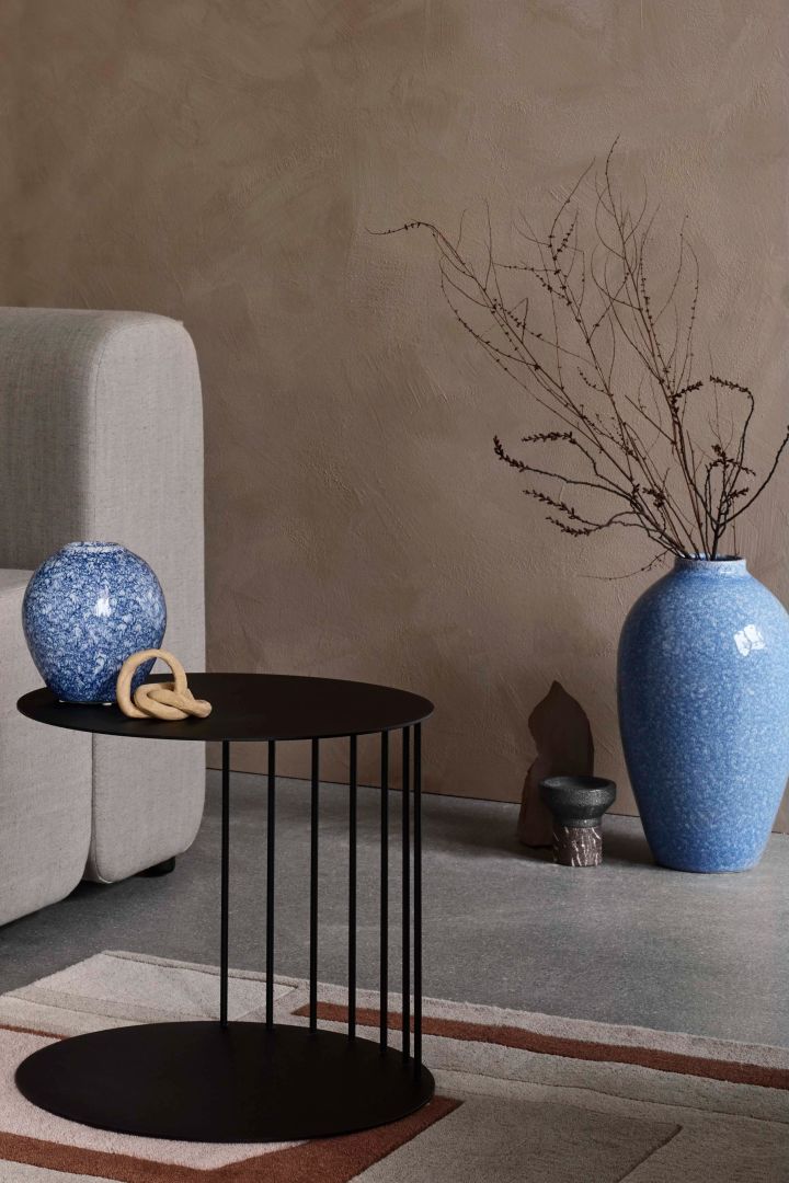 Mediterranean decor is all about pops of blue against a neutral base like the Broste Copenhagen vases.  