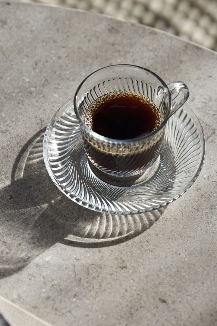 Fluted glass is one of this year's trends, where the Pirouette cup from HAY is a big favourite and is perfect for morning coffee.