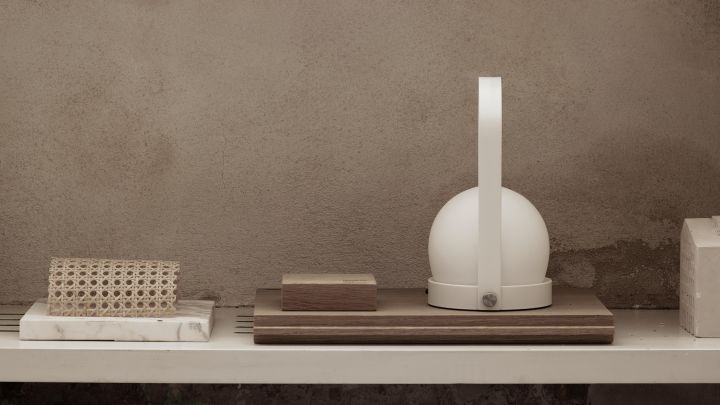 The Carrie lamp from Menu in white, one of the top autumn interior design trends for 2021.