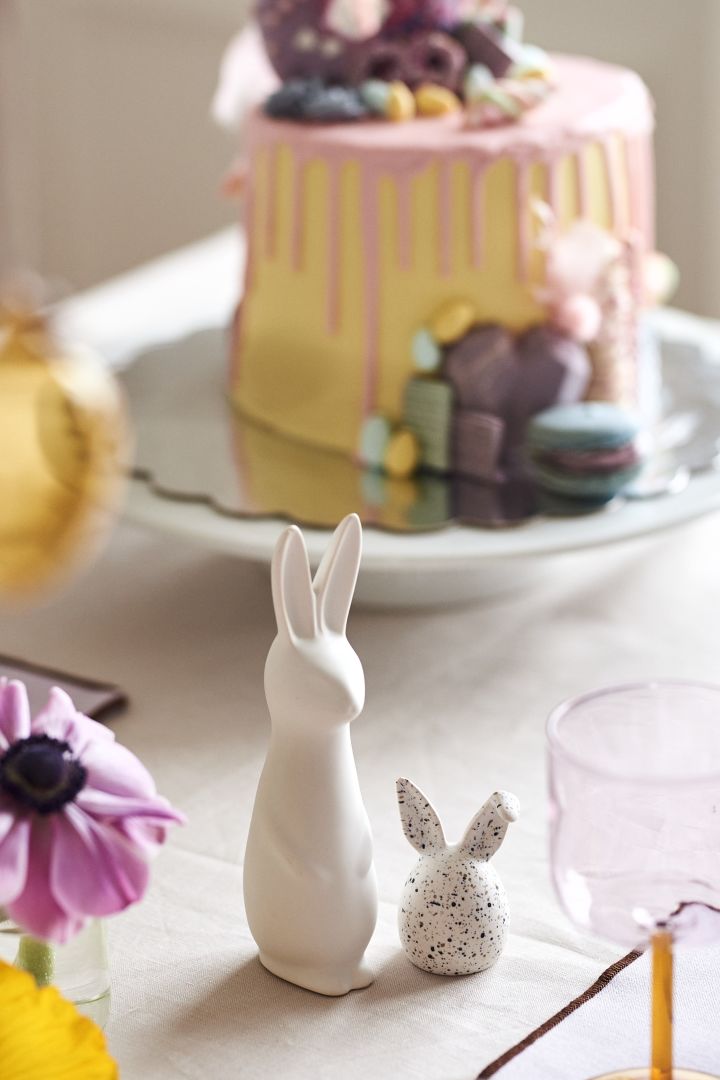 Create a festive Easter table setting in the spring pastels with the Swedish rabbit and Triplet's Easter rabbits from DBKD.