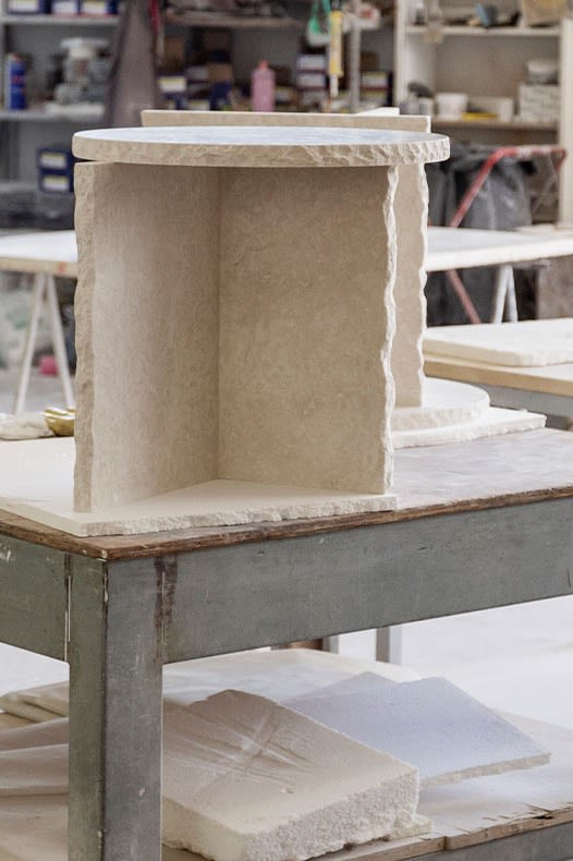 Production process of Mineral Sculptural side table from Ferm Living.