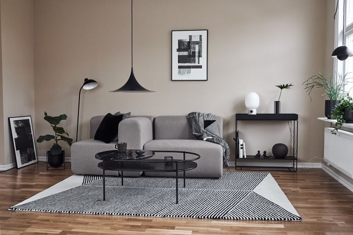 Among the different types of interior design styles available, the graphic black and white style is the perfect choice for an elegant living room.