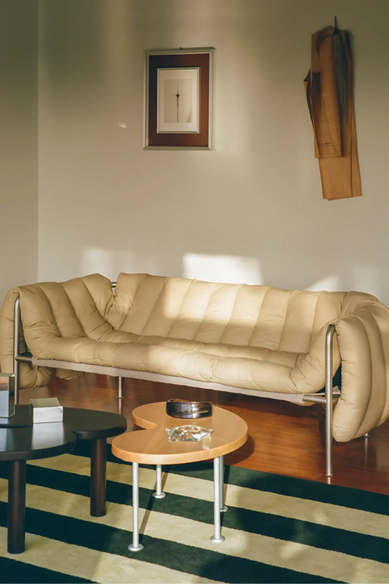 A tubular sofa that reflects the interior design trends of 2026.