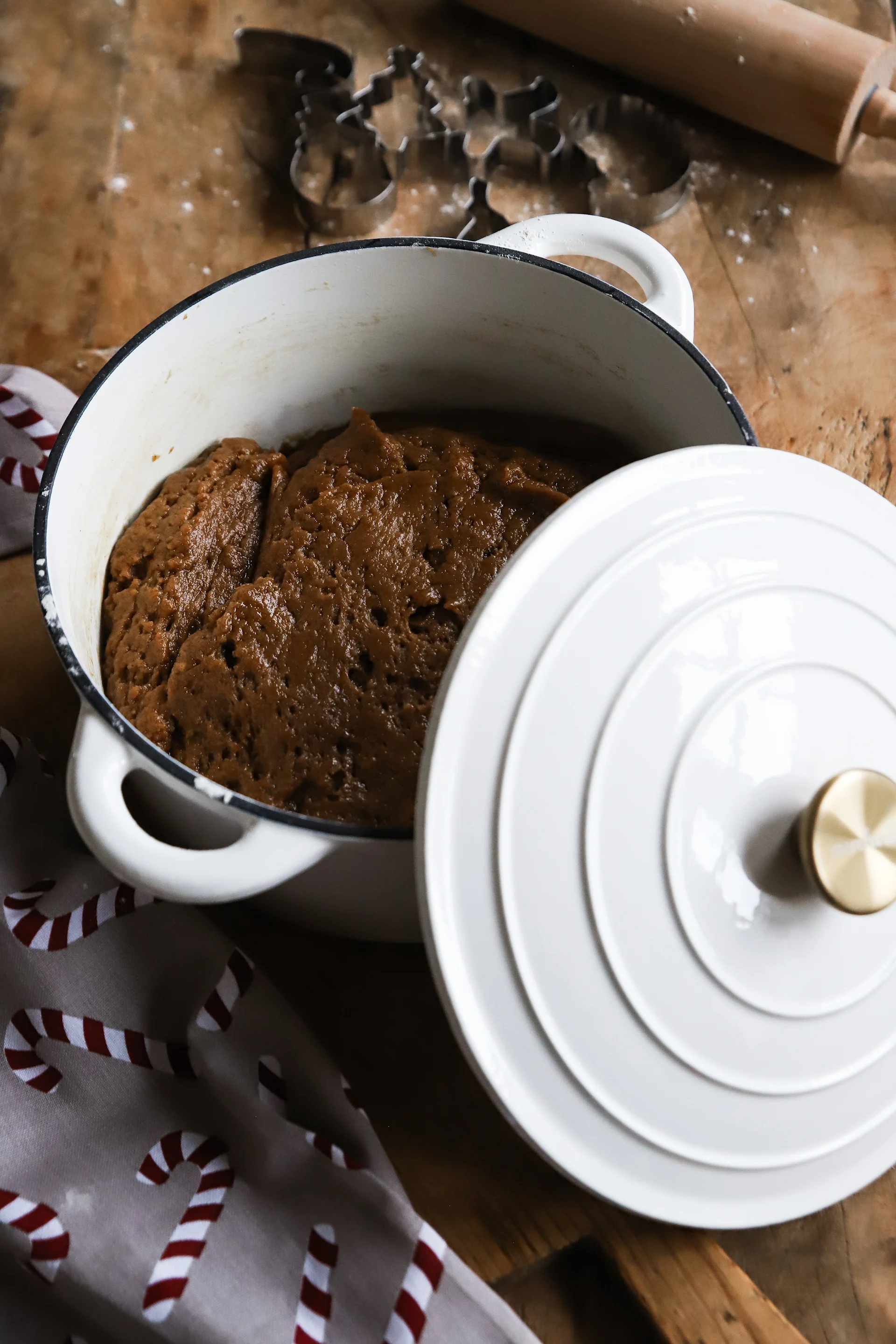 A gingerbread dough resting in a cast iron pan, as recommended by Frida Skattberg as part of this year's Swedish Christmas baking.