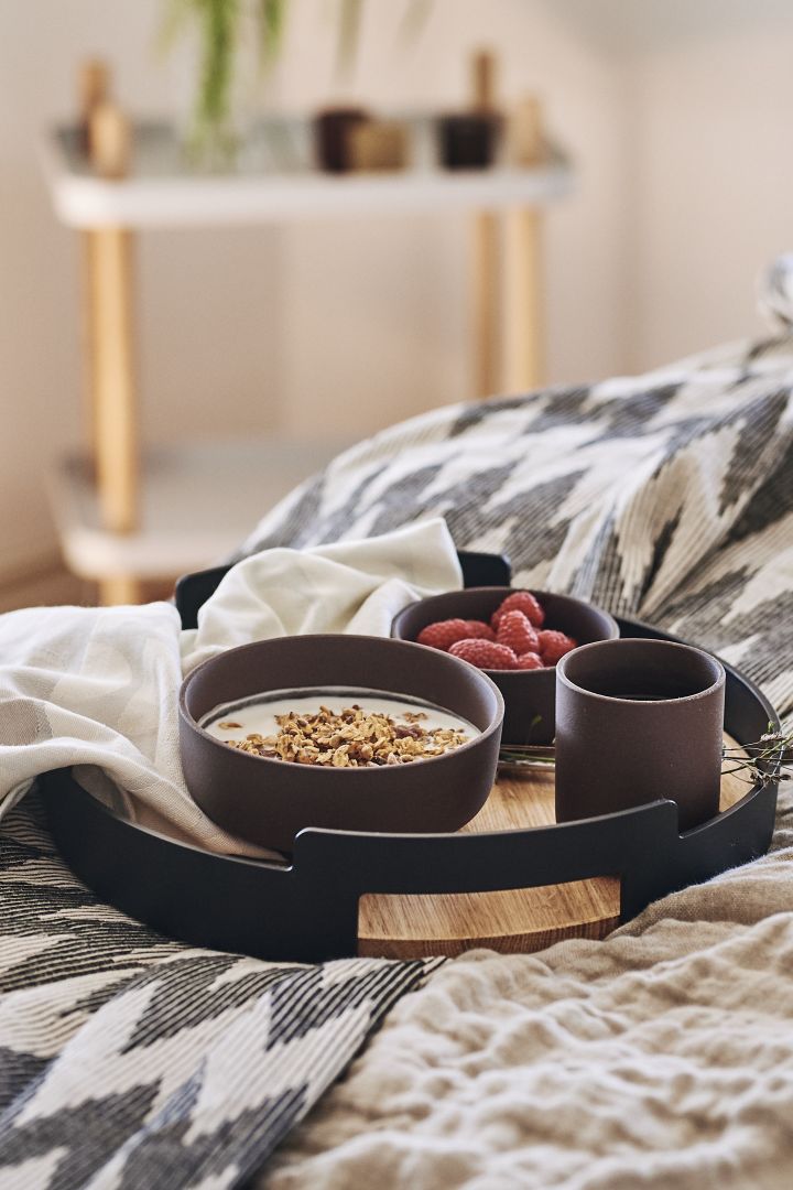 The Eva Solo round tray is perfect for serving breakfast in bed. 