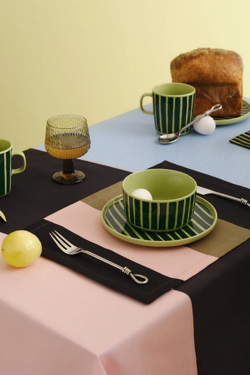 A tower of colorful porcelain from Marimekko that belongs to one of the interior design trends of 2026.