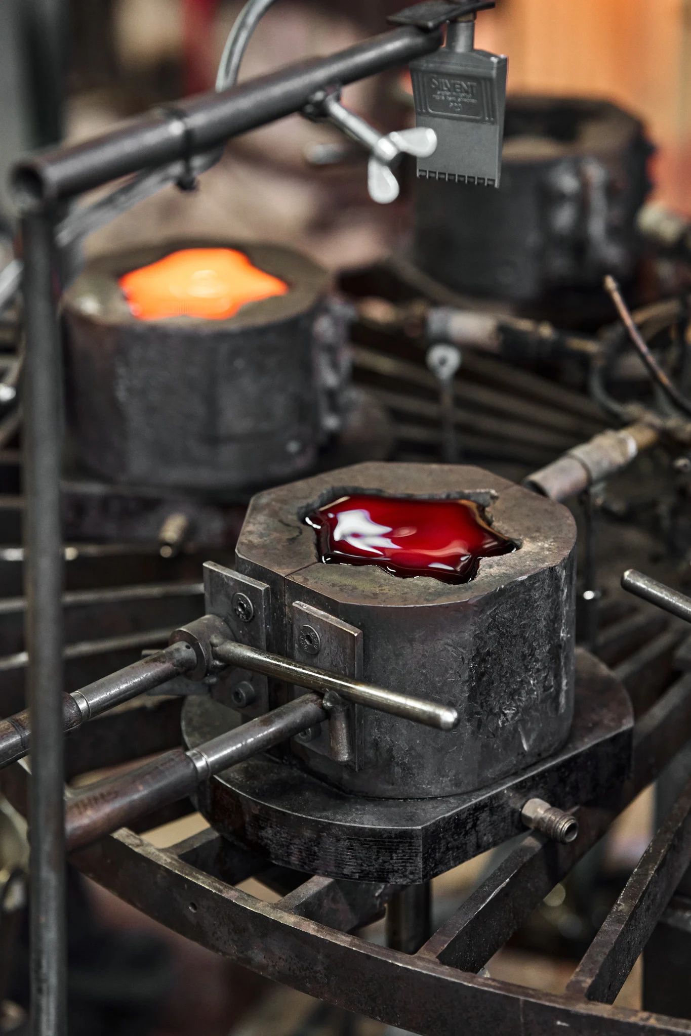 The Rock candle holder was cast into its mould and is hardening here.