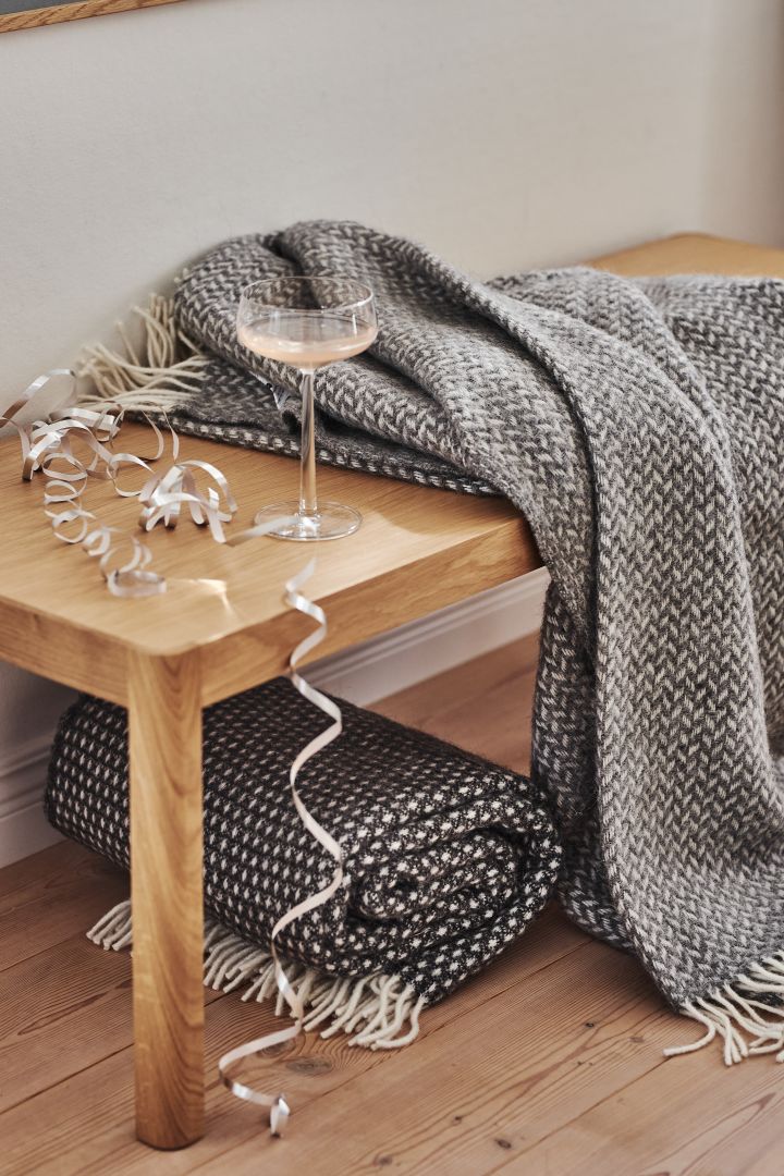 Give a wool blanket such as the Polka wool throw, the perfect anniversary gift idea for couples who are celebrating their fifth wedding anniversary. 