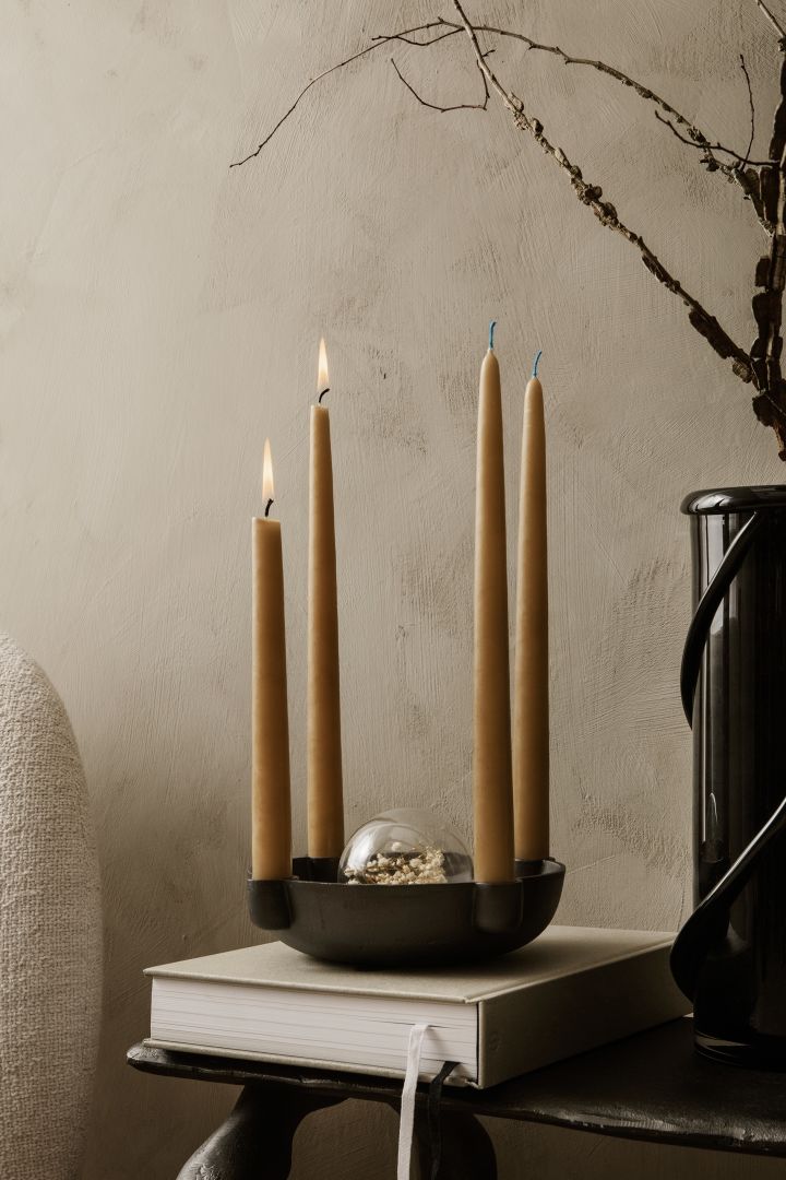 Here you see the stylish Bowl Advent candle holder from ferm LIVING. 