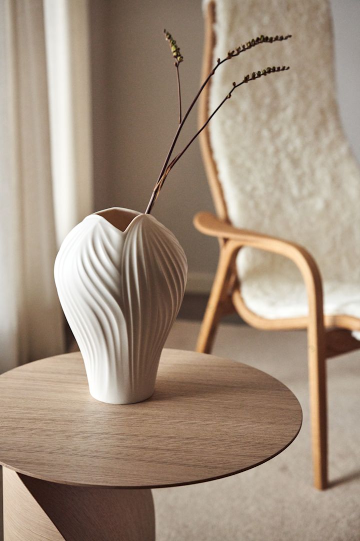 A close-up of the Anna Vase from the Swedish furniture brand Swedese.