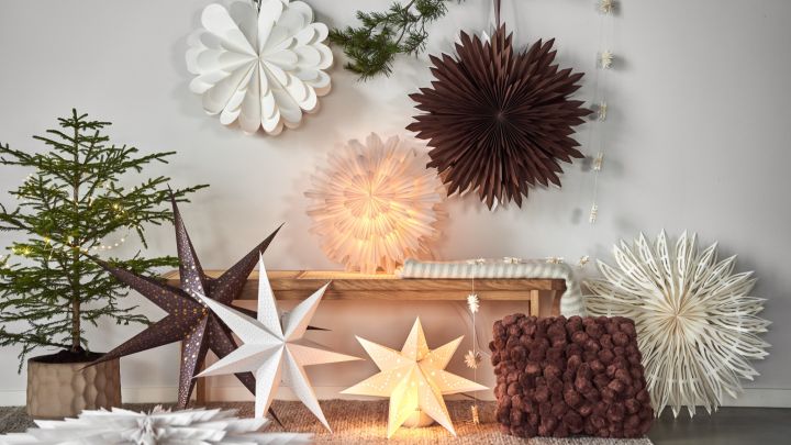 This year's Advent stars from Watt & Veke, Star Trading and Scandi Living in white and brown.