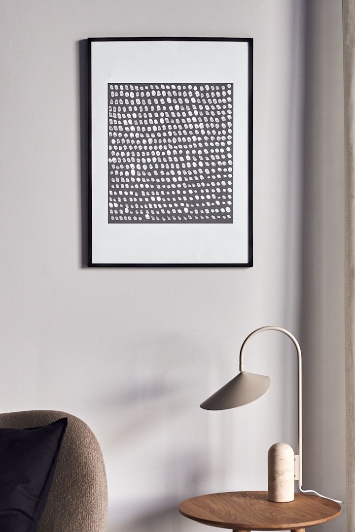 17 stylish Scandinavian wall posters to give your walls an update - here you see the abstract Multitude poster from Scandi Living in tones of grey and white.