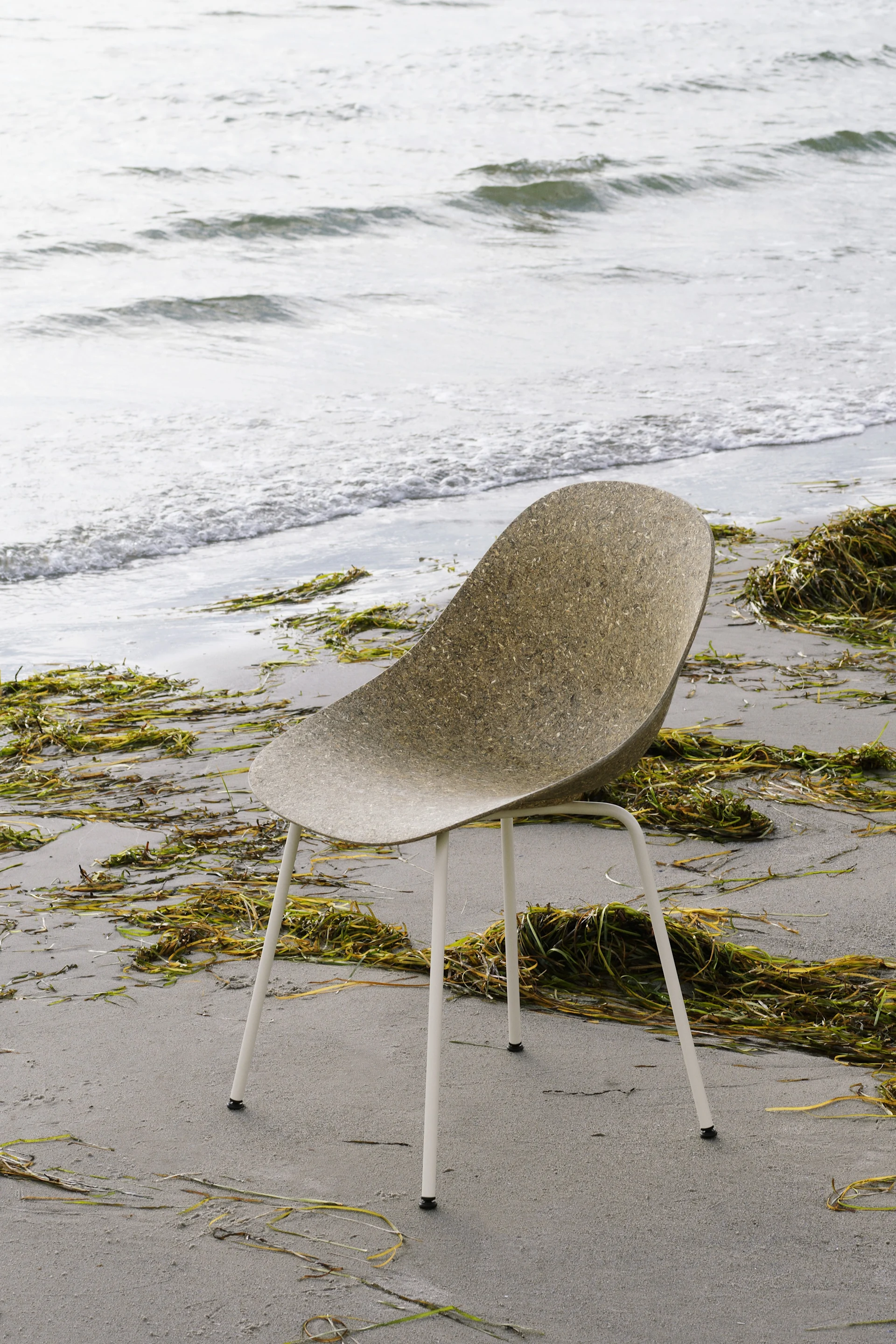 Circular design continues to be a trend among Scandinavian interior design trends in 2025, here with the Mat chair from Normann Copenhagen, where the seat is made of hemp & seagrass.