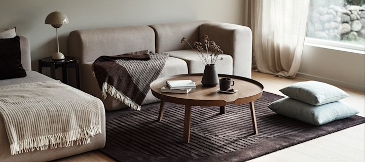 NJRD designed by Swedish prince Carl Philip Bernadotte and Oscar Kylberg. You will find wool rugs, recycled cotton throws, vases and porcelain. 