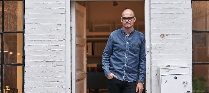 Danish designer Thomas Bentzen outside his studio in Copenhagen