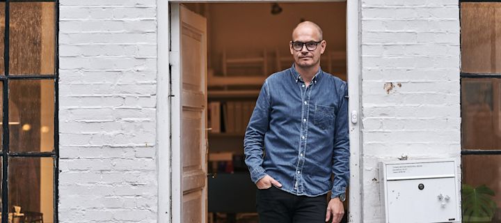 Danish designer Thomas Bentzen outside his studio in Copenhagen