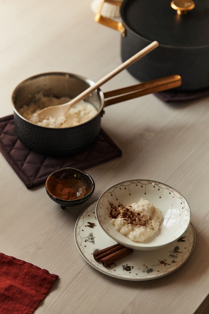 Scandinavian lifestyle things you need to try this winter -Tomtegröt served in the Wik & Watsoe Christmas porcelain.  