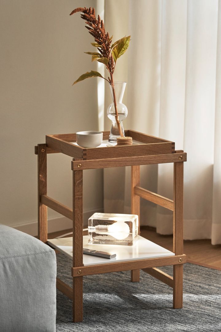 The Frame side table from Design House Stockholm with the famous Block Lamp. 