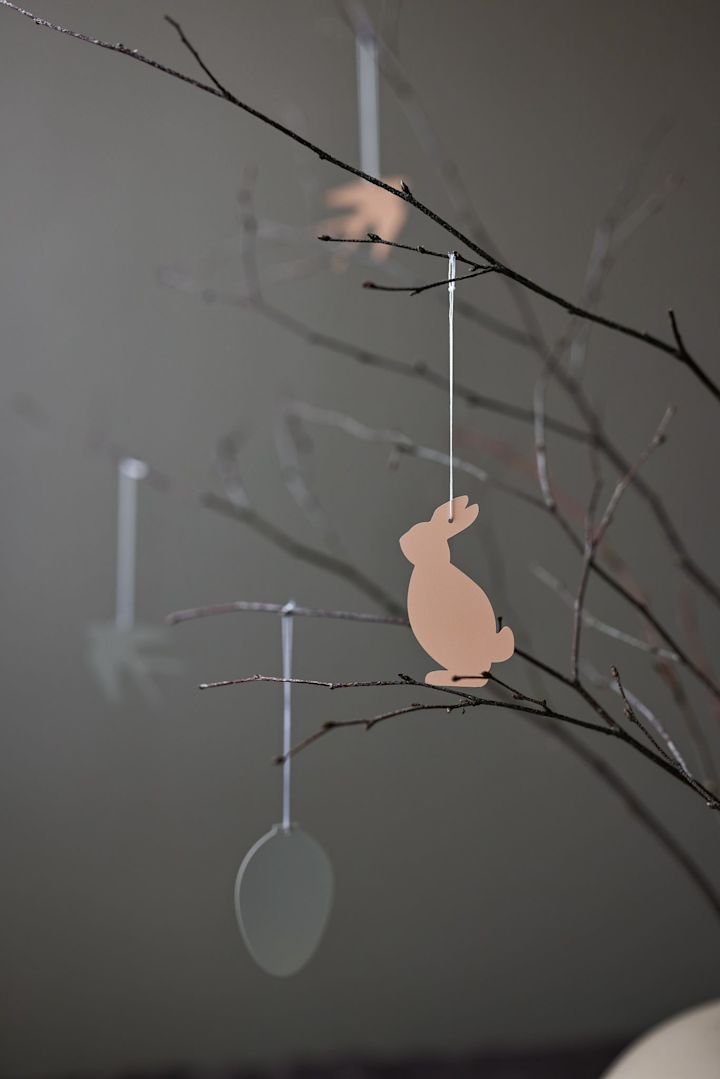 A close-up of an Easter bush with Easter Deco bunny tags from Cooee Design.