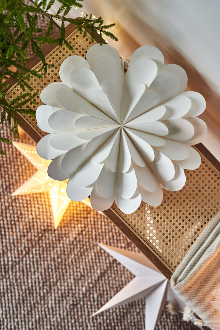 Beautiful Christmas star from Scandi Living named Lucia in the shape of a flower.