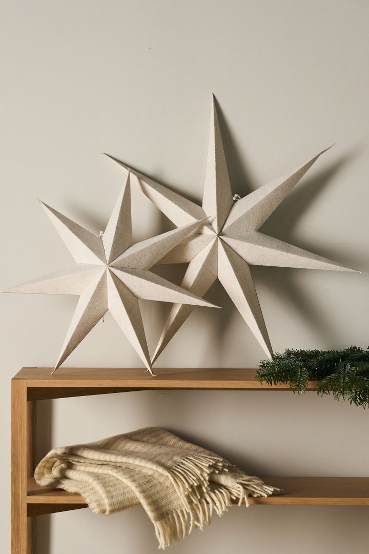 Scandinavian Christmas stars 2022 - Here you see Bare star from Scandi Living in two different sizes. 
